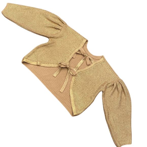 KIKA VARGAS X TARGET Metallic Gold Back Tie Sweater M - Picture 9 of 13